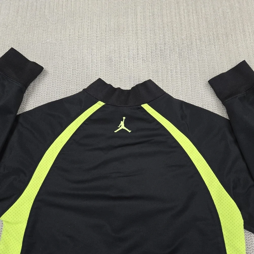 Jordan Track Jacket Youth 10-12 Black Green Full Zip‎ Colorblock Jumpman Logo